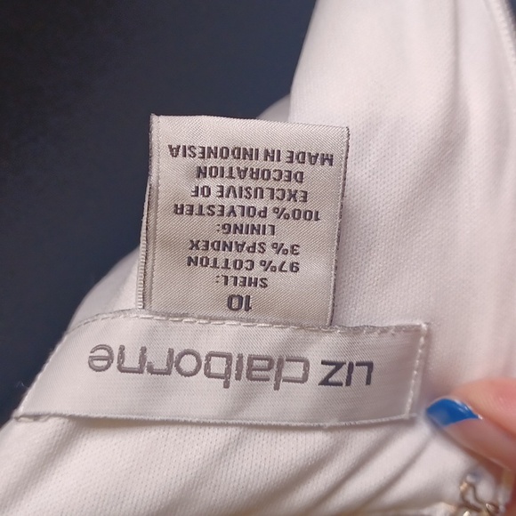 Liz Claiborne white navy dress size 10 - Picture 4 of 4